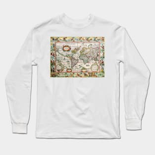 Claes Janszoon Visscher - Twelve Caesars World Map 1652 -   Ancient Maps Long Sleeve T-Shirt